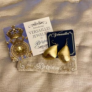 Gold Brighton Versailles Collection earrings- NWT and special collection pouch!